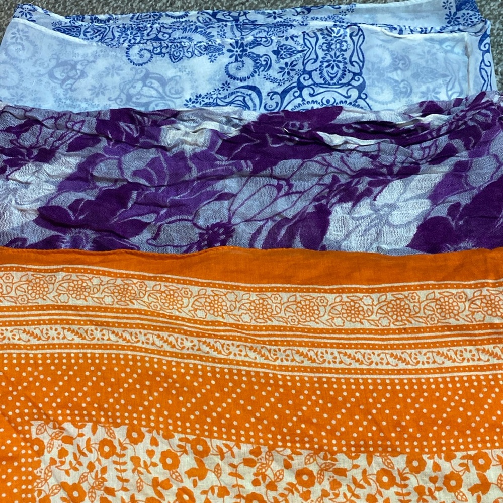 Bundle of three unique scarves